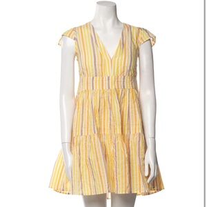 Lemlem Yellow and White Striped Casual Dress